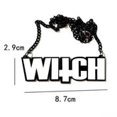 Witch Acrylic Statement Chain Necklace